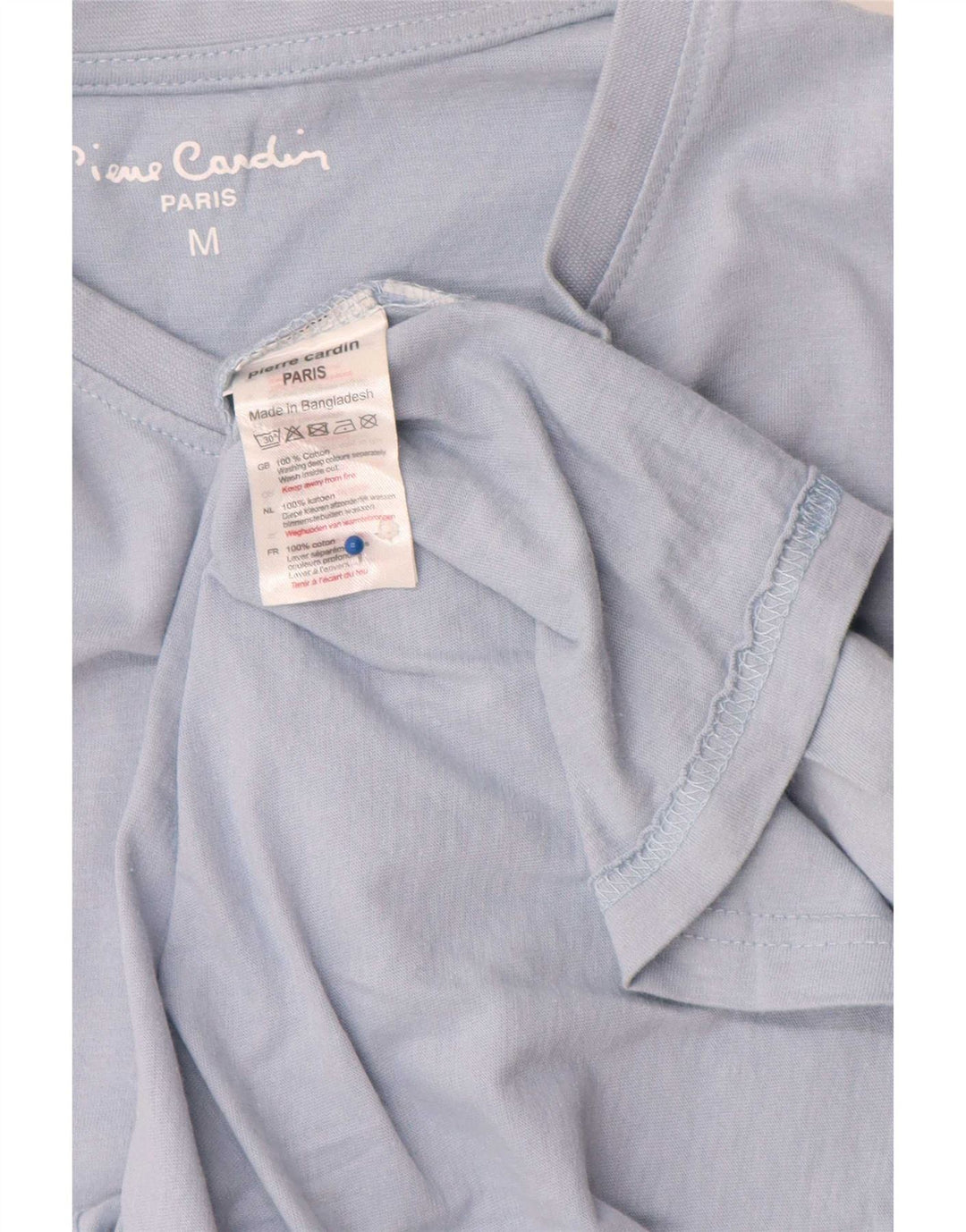 Pierre Cardin Dame T-Shirt Top UK 14 Medium Blue Bomuld