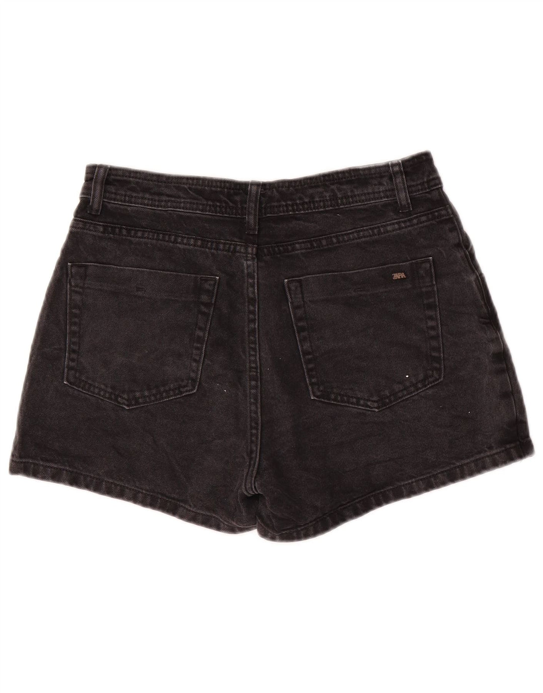 Zara Dame Denim Shorts Medium W28 Sort Bomuld
