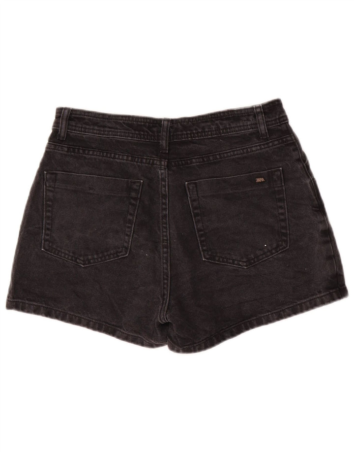Zara Dame Denim Shorts Medium W28 Sort Bomuld