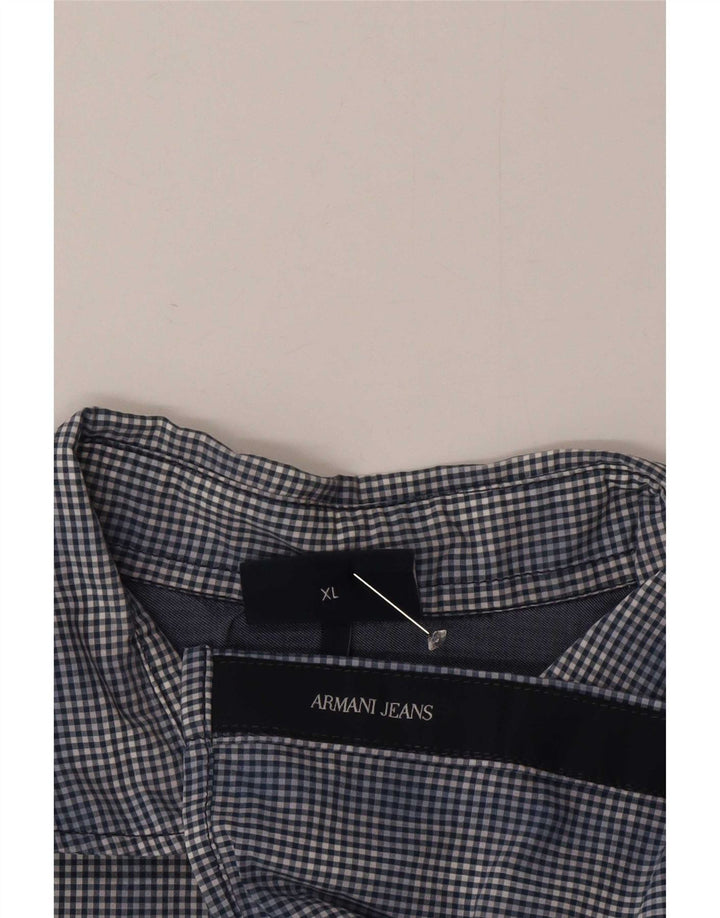 Armani Jeans Herreskjorte XL Marineblå Gingham