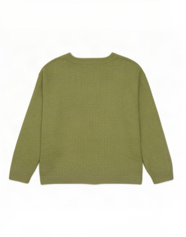 Fat Face Dame Oversized Crew Neck Jumper Sweater UK 12 Medium Green