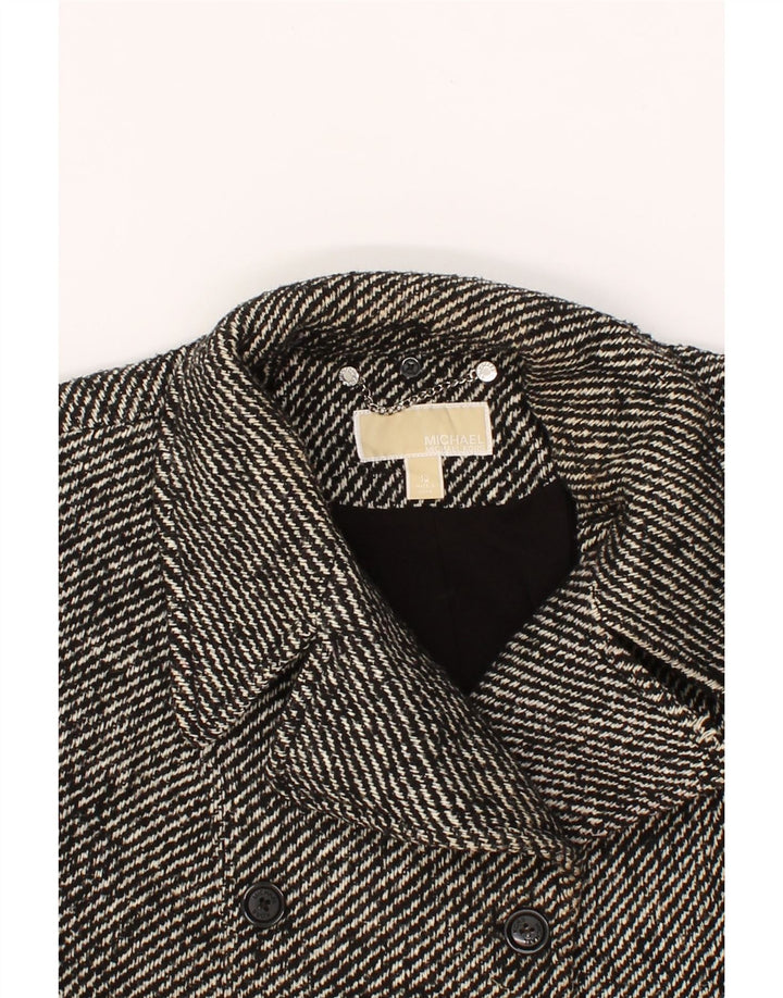 MICHAEL KORS Womens Double Breasted Coat US 12 Large Black Striped Vintage Michael Kors and Second-Hand Michael Kors from Messina Hembry 