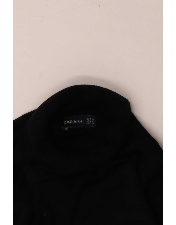 Zara Dame Rullehals Sweater UK 14 Medium Sort