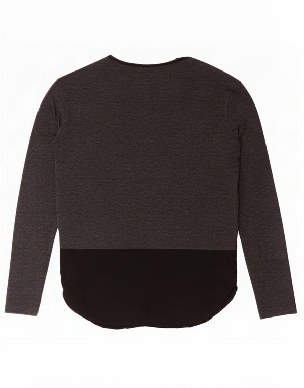 Zara Dame Top Langærmet UK 16 Large Grå Colourblock Polyester