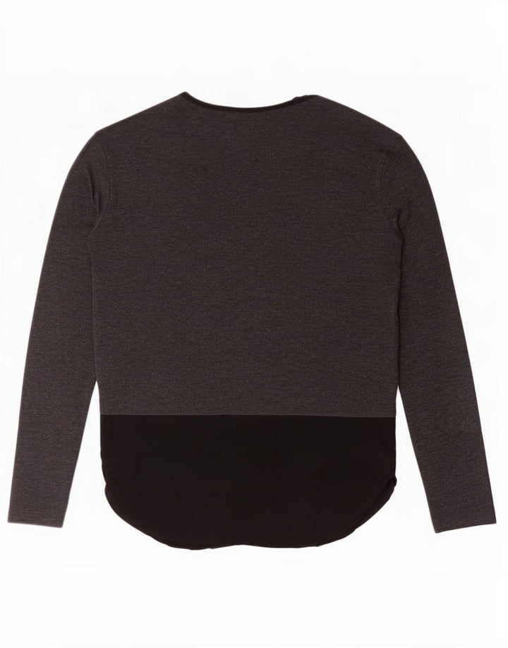 Zara Dame Top Langærmet UK 16 Large Grå Colourblock Polyester