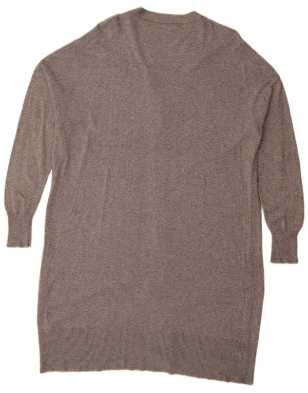 Zara Womens Longline Oversized Cardigan Sweater UK 14 Medium Grey Flecked