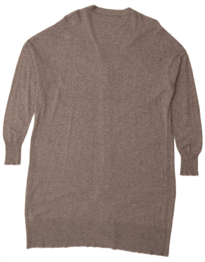 Zara Womens Longline Oversized Cardigan Sweater UK 14 Medium Grey Flecked