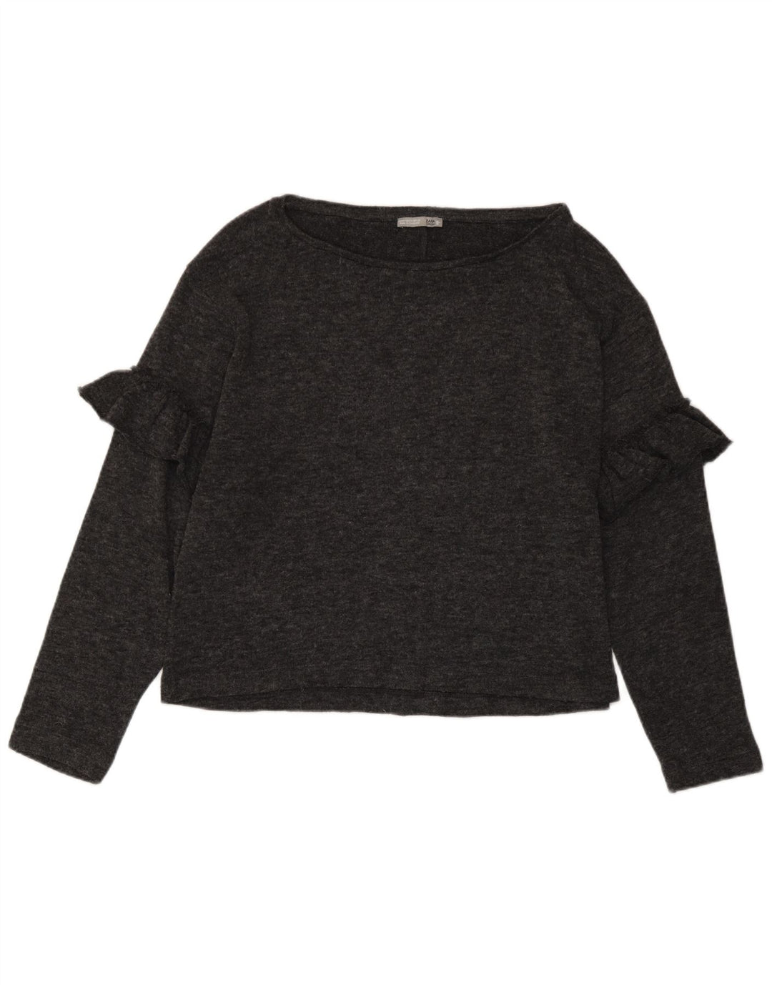 Zara Dametop Langærmet UK 12 Medium Grey Flecked