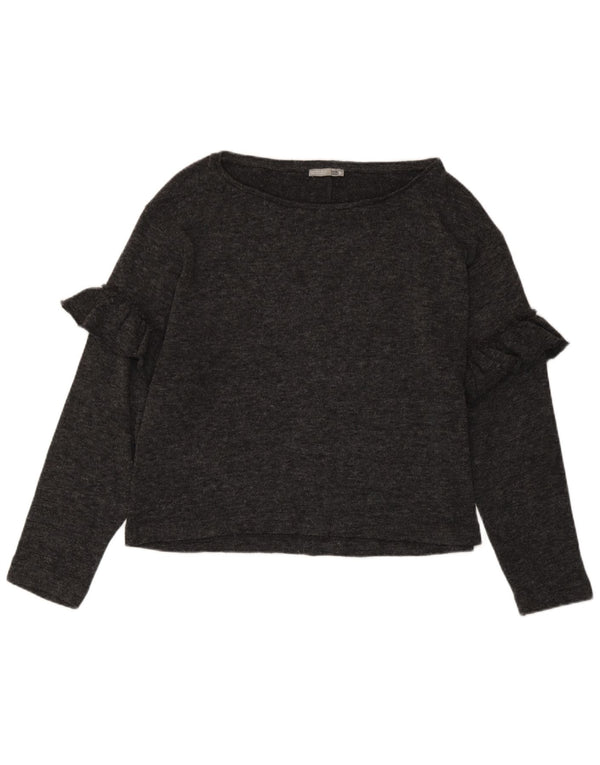 Zara Dametop Langærmet UK 12 Medium Grey Flecked