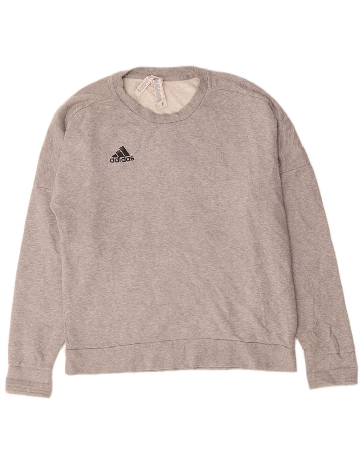 Adidas grafisk sweatshirt til mænd, stor grå flækket bomuld