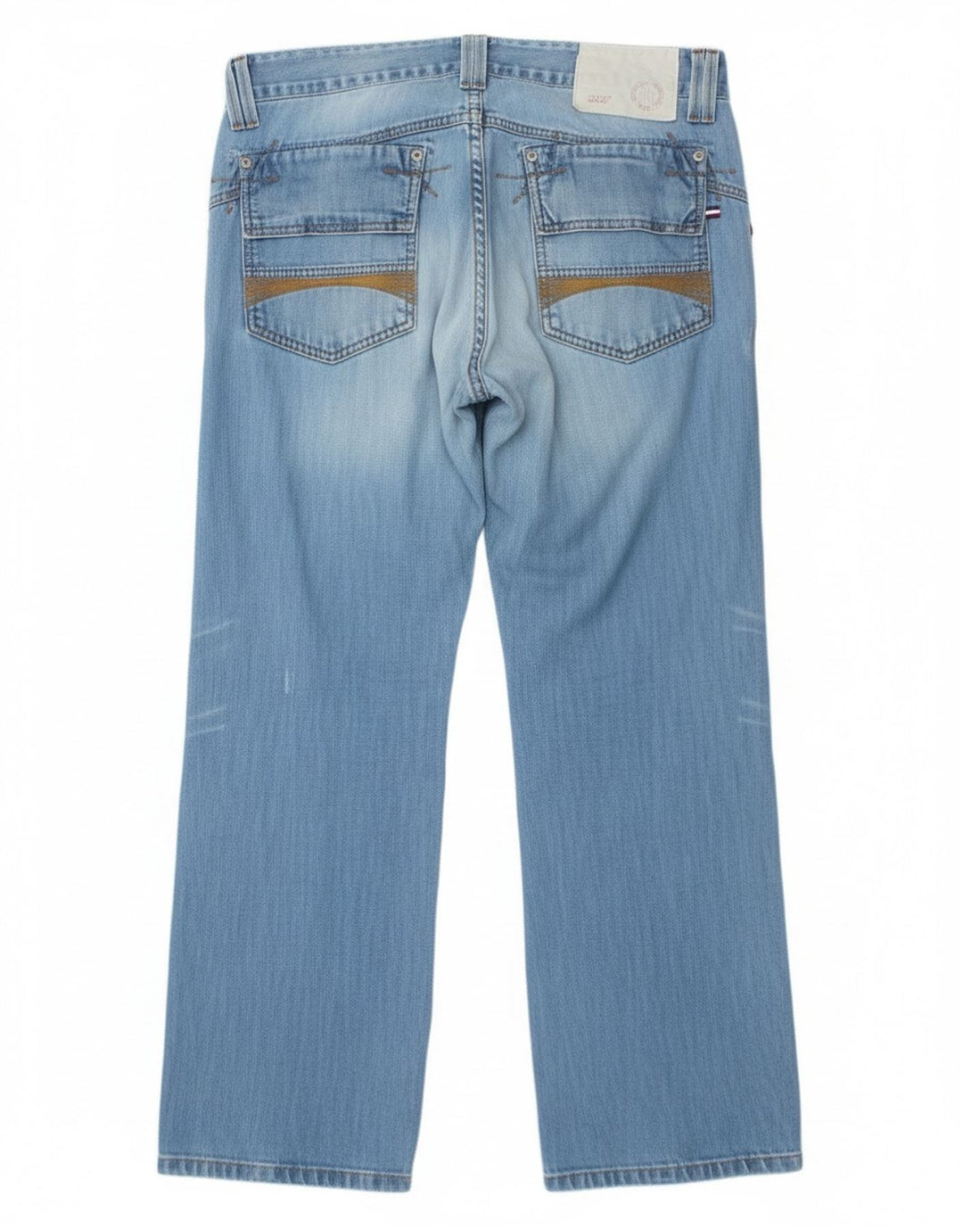 Tommy Hilfiger Dame Distressed Straight Jeans W32 L30 Blå Bomuld