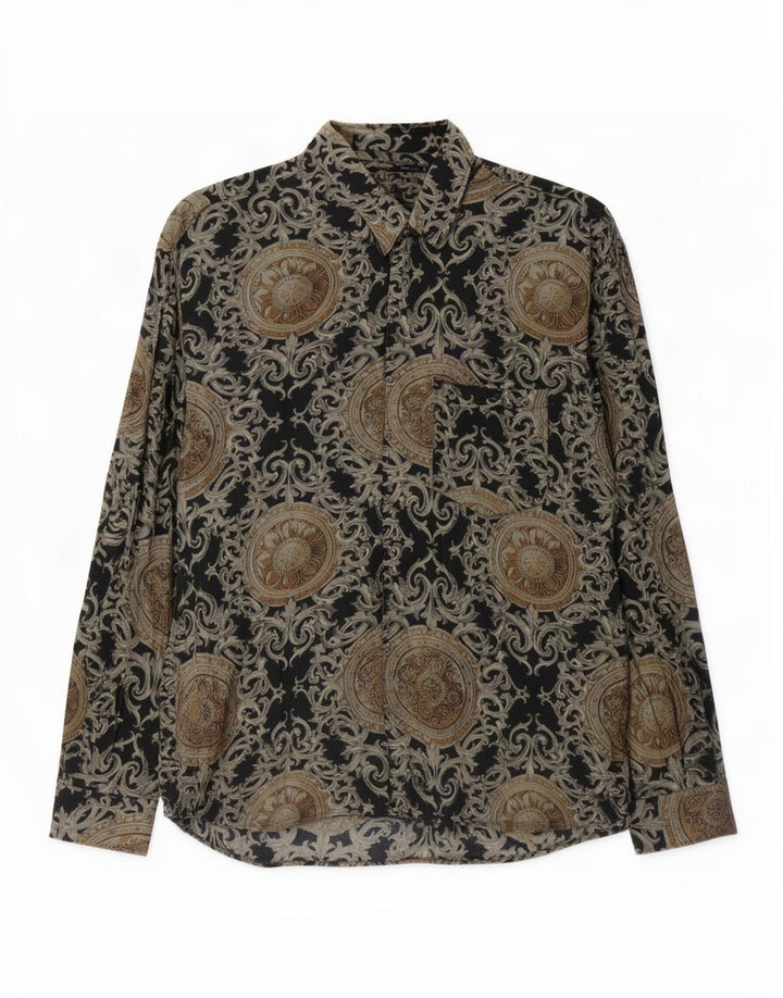 Vintage herreskjorte stor sort Paisley