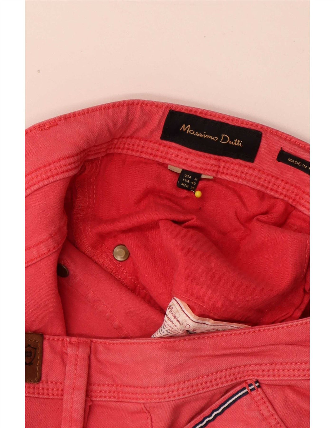 Massimo Dutti Herre Slim Jeans EU 40 Medium W31 L30 Pink