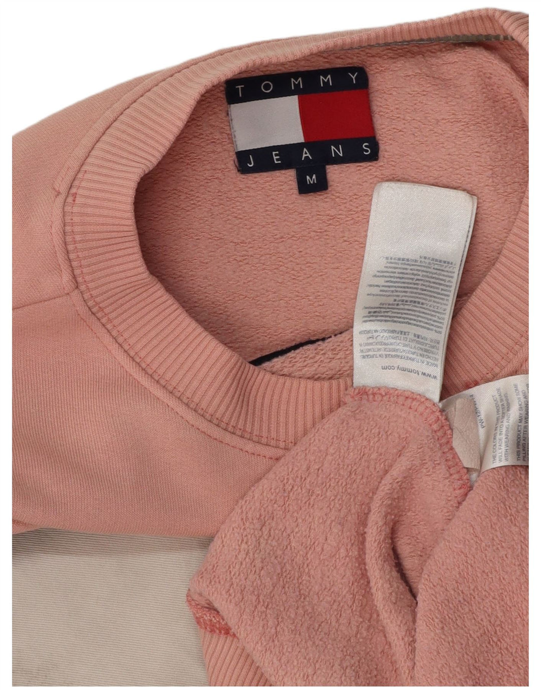 TOMMY HILFIGER Grafisk sweatshirttrøje til kvinder UK 14 Medium Pink Bomuld