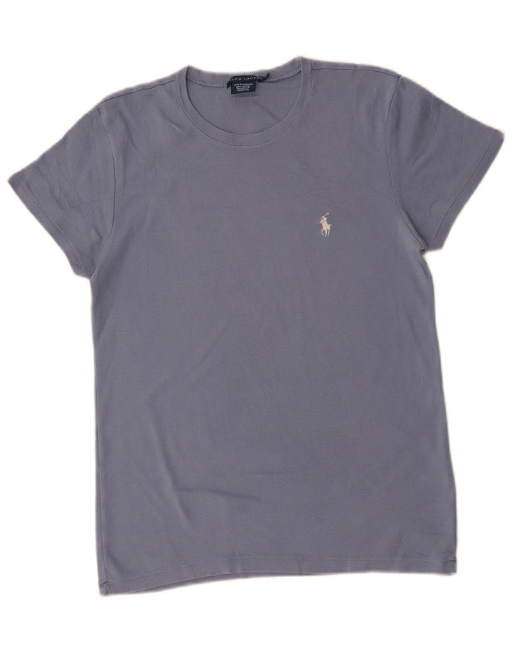 RALPH LAUREN Dame T-Shirt Top UK 18 XL Blå Bomuld