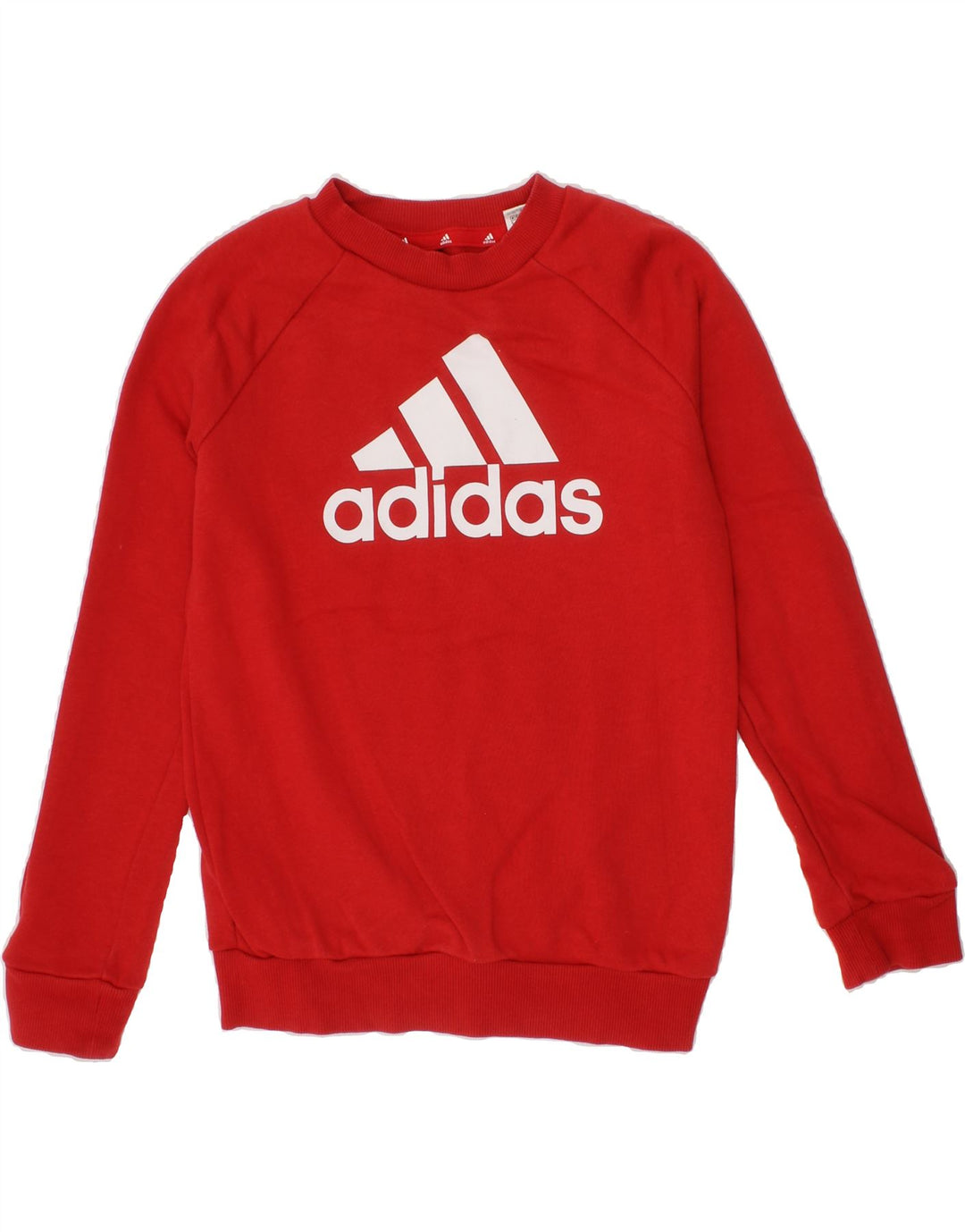 ADIDAS Boys Graphic Sweatshirt Jumper 7-8 Years Red Cotton Vintage Adidas and Second-Hand Adidas from Messina Hembry 