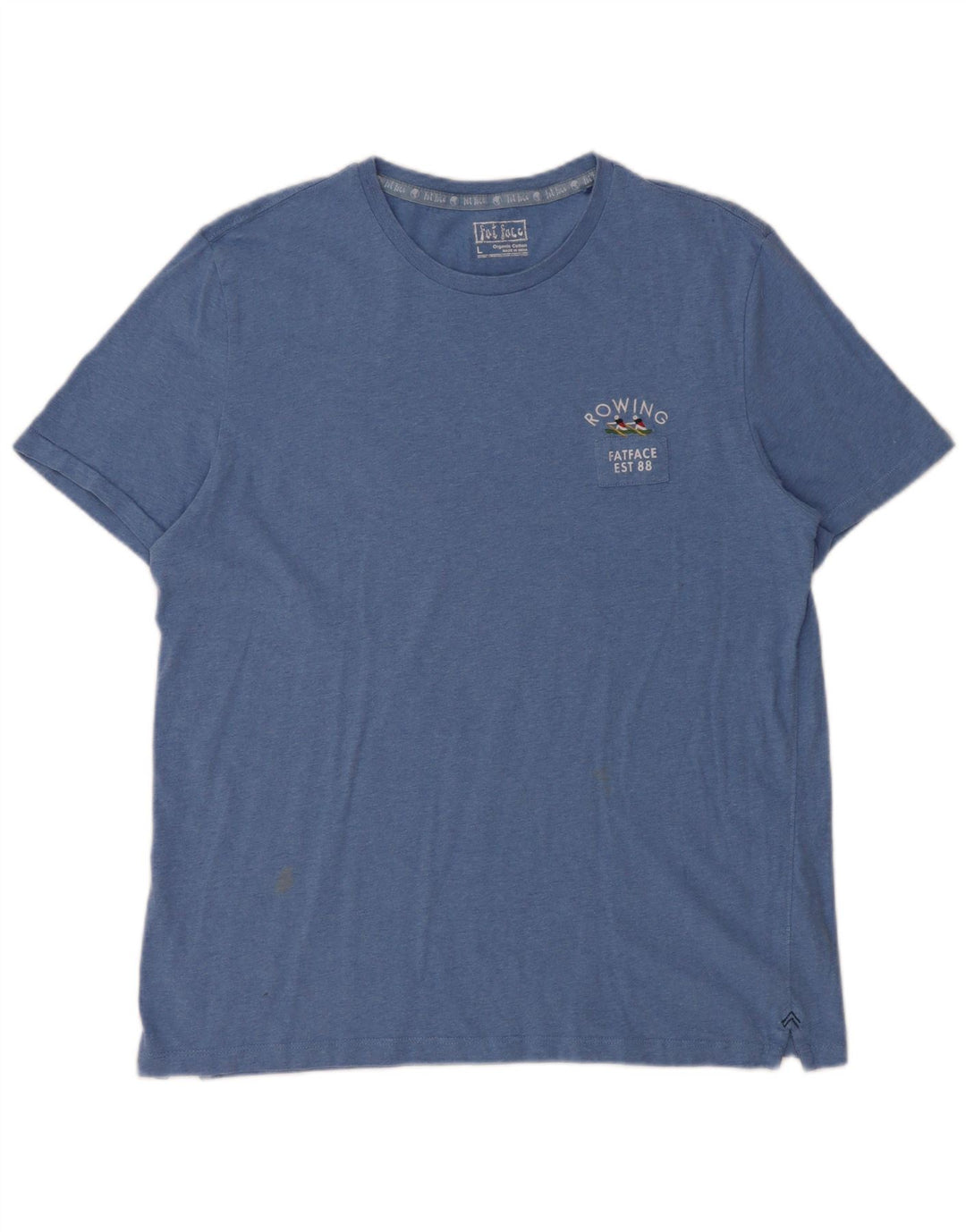 Fat Face Herre Grafisk T-Shirt Top Stor Blå Bomuld