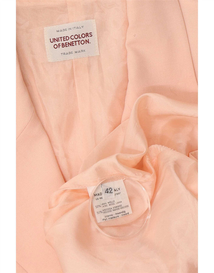 Benetton Dame 3-knaps blazerjakke IT 42 Medium Pink Uld