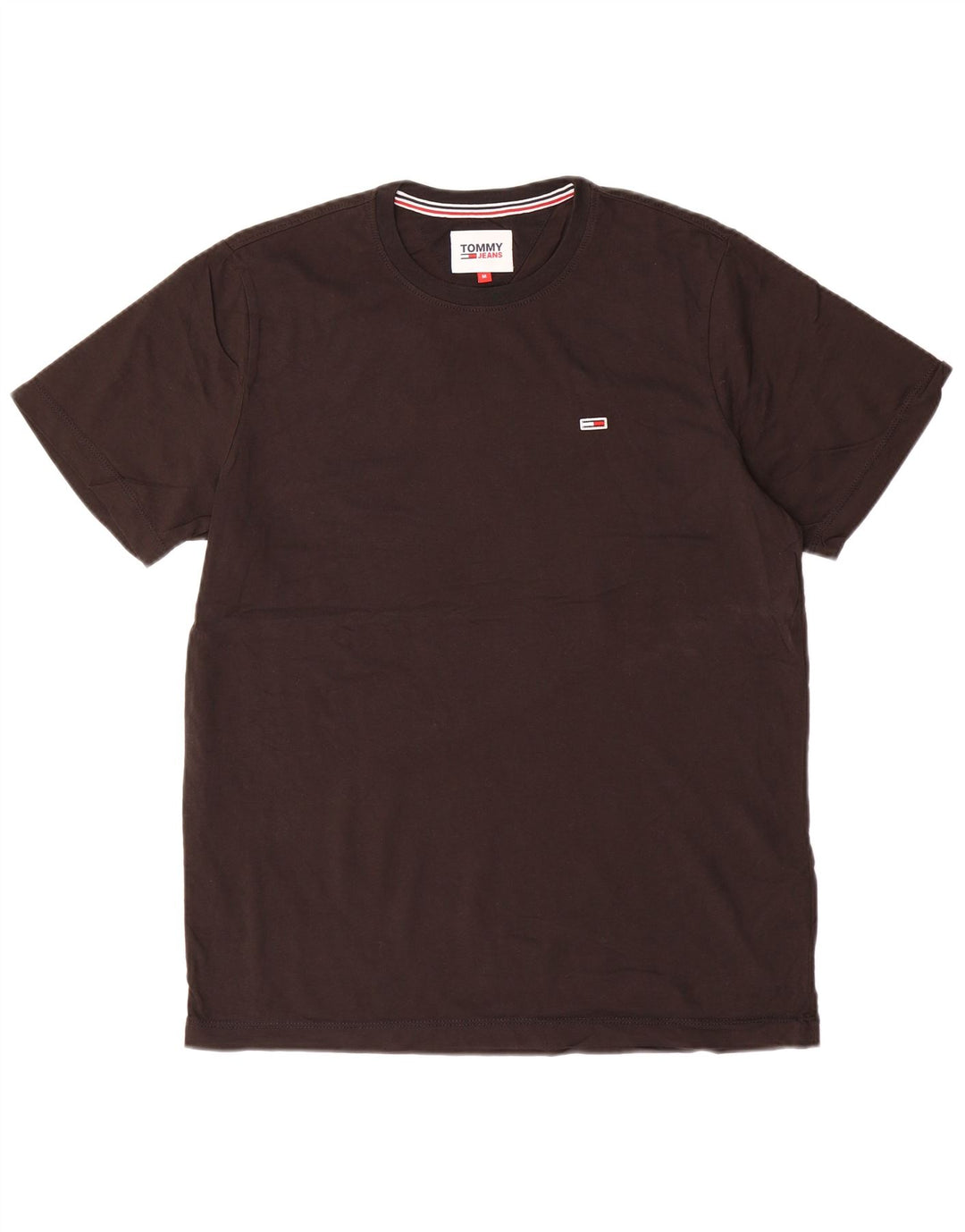 TOMMY HILFIGER Herre T-shirt Top Medium Sort Bomuld