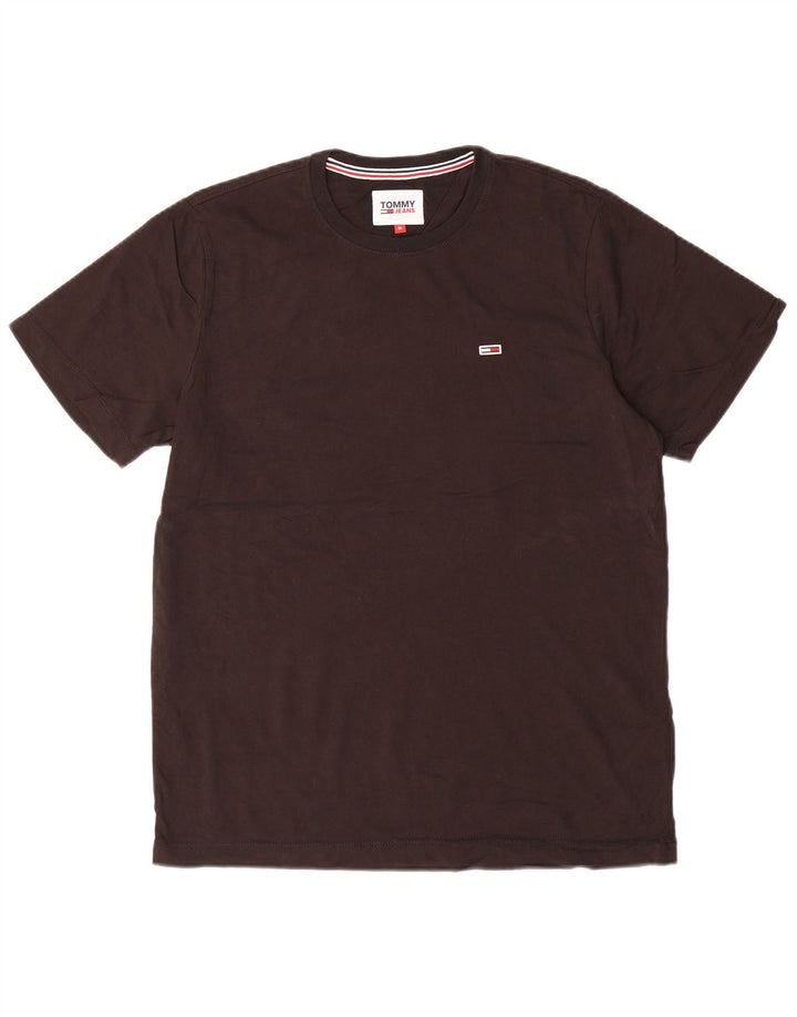 TOMMY HILFIGER Herre T-shirt Top Medium Sort Bomuld