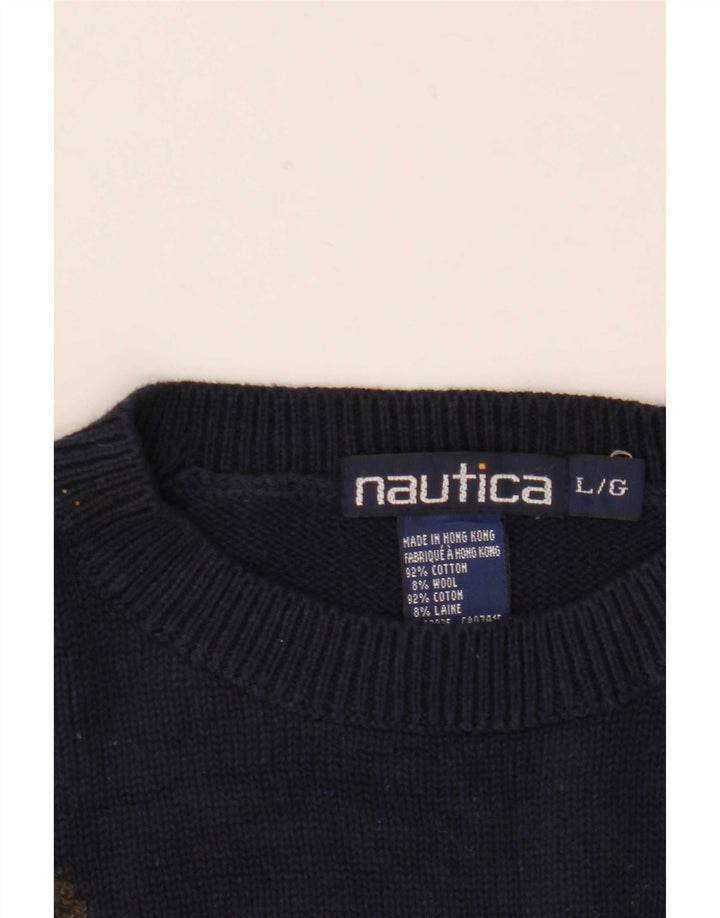 Nautica Herre Golf Crew Neck Jumper Sweater Stor flerfarvet Colourblock