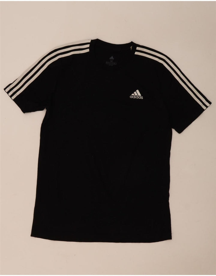 Adidas Herre T-Shirt Top Medium Sort Bomuld