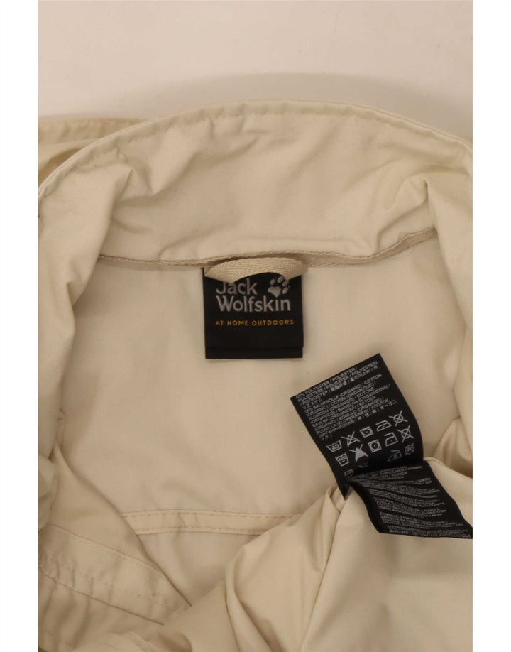 Jack Wolfskin Dame Hætte Regnjakke UK 6 XS Off White Polyester