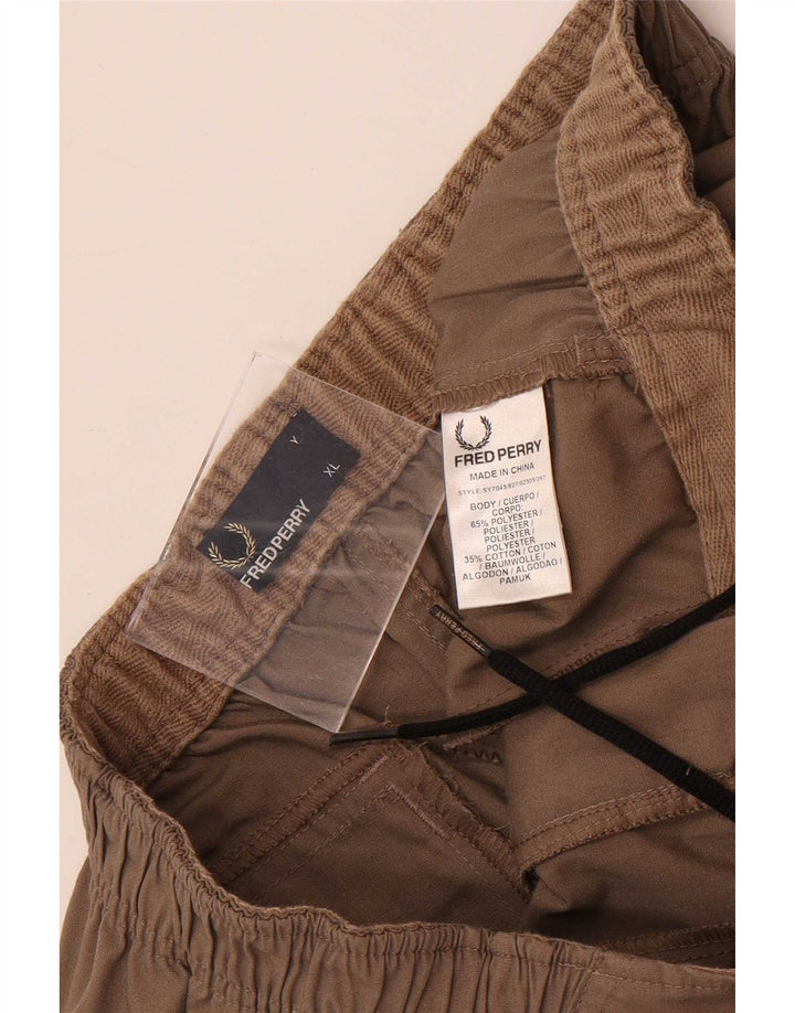 Fred Perry Boys Cargo Shorts 15-16 år XL W30 Brun Polyester