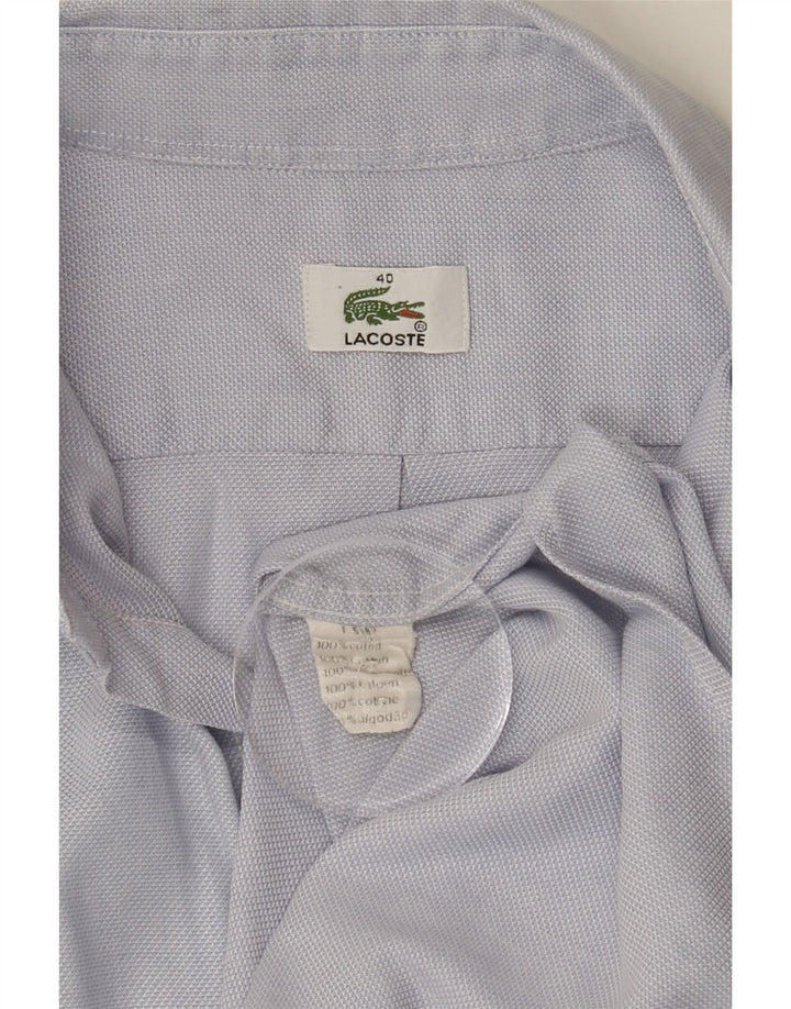 LACOSTE Mens Shirt Size 40 Medium Blue Check Cotton Vintage Lacoste and Second-Hand Lacoste from Messina Hembry 