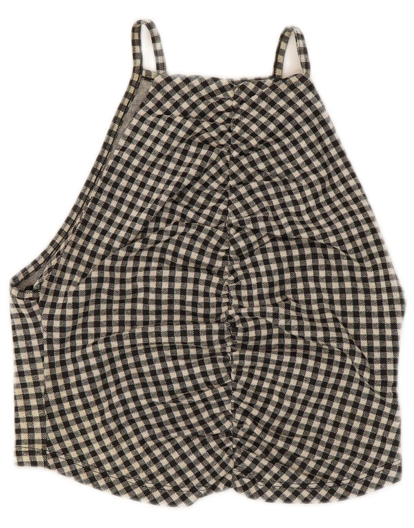 ZARA Womens Crop Halter Top UK 8 Small Black Gingham Cotton