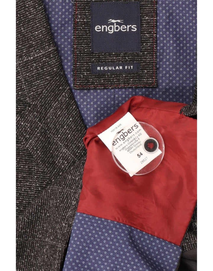 Engbers Herre Regular Fit Vest IT 54 XL Grå ternet polyester
