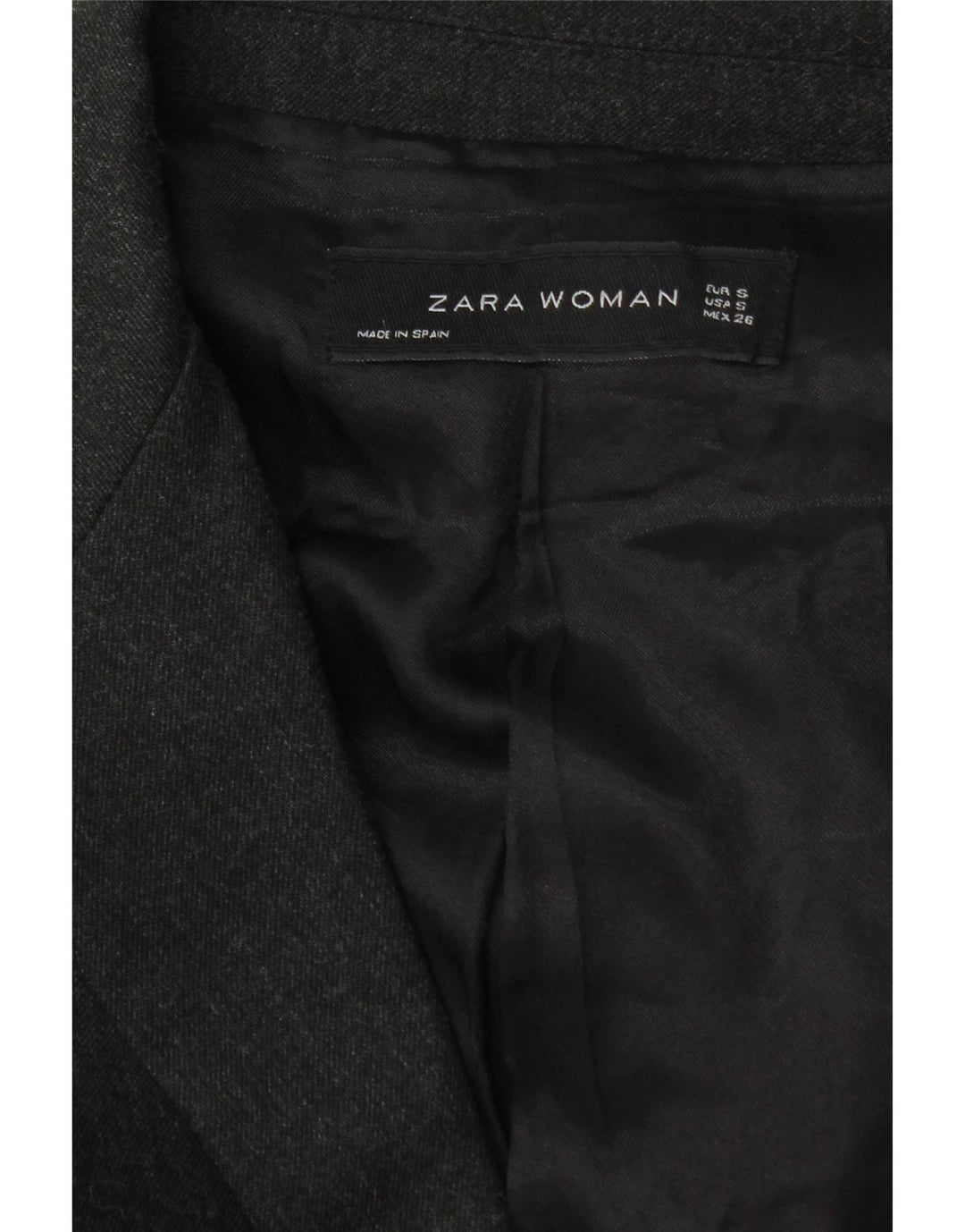 Zara Dame 2 Button Blazer Jacket UK 10 Small Grå