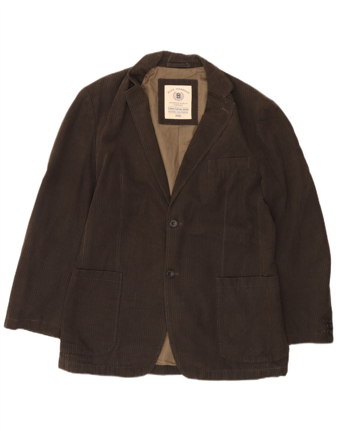 Marks & Spencer Herre 2-knaps blazerjakke UK 38 Medium Brown Nålestribe