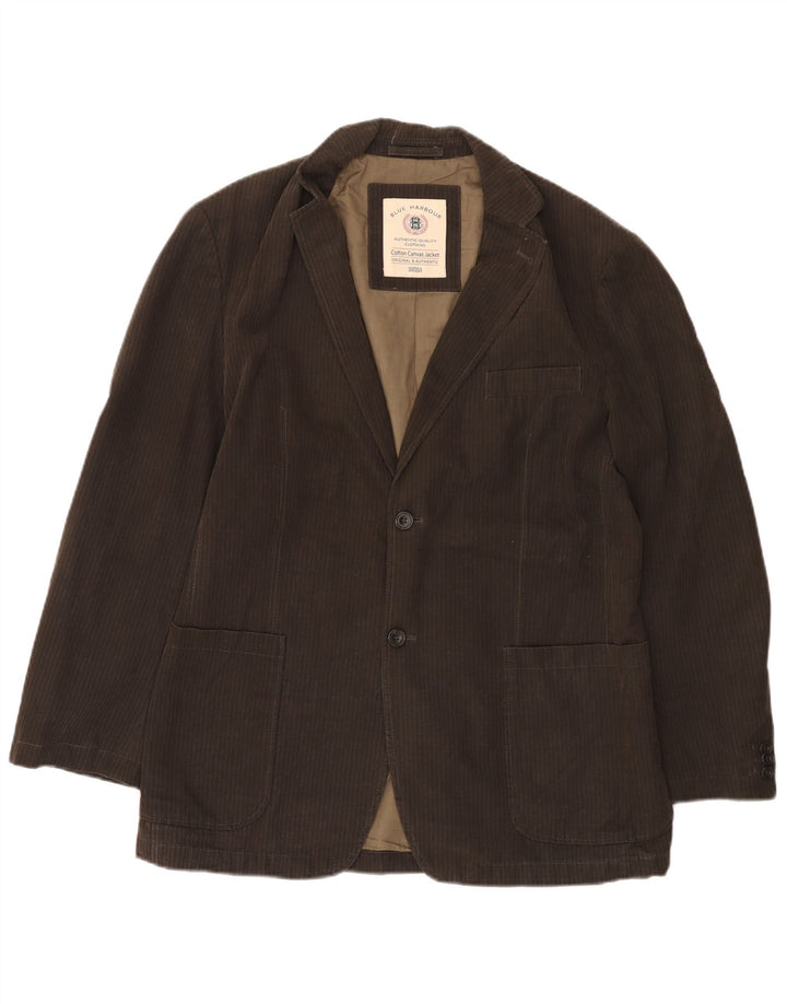 Marks & Spencer Herre 2-knaps blazerjakke UK 38 Medium Brown Nålestribe