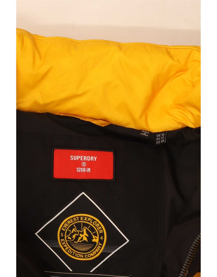 Superdry Womens Crop Polstret jakke UK 16 Large Yellow Colourblock Nylon