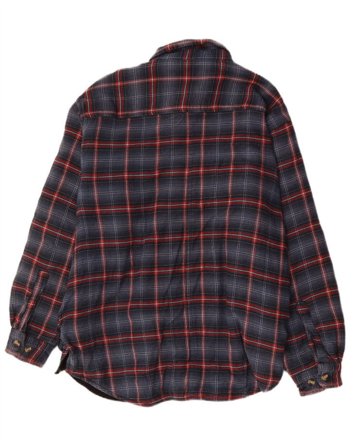 Ozark Trail Herre Lumberjack Flanell Shirt Large Blue Plaid Bomuld