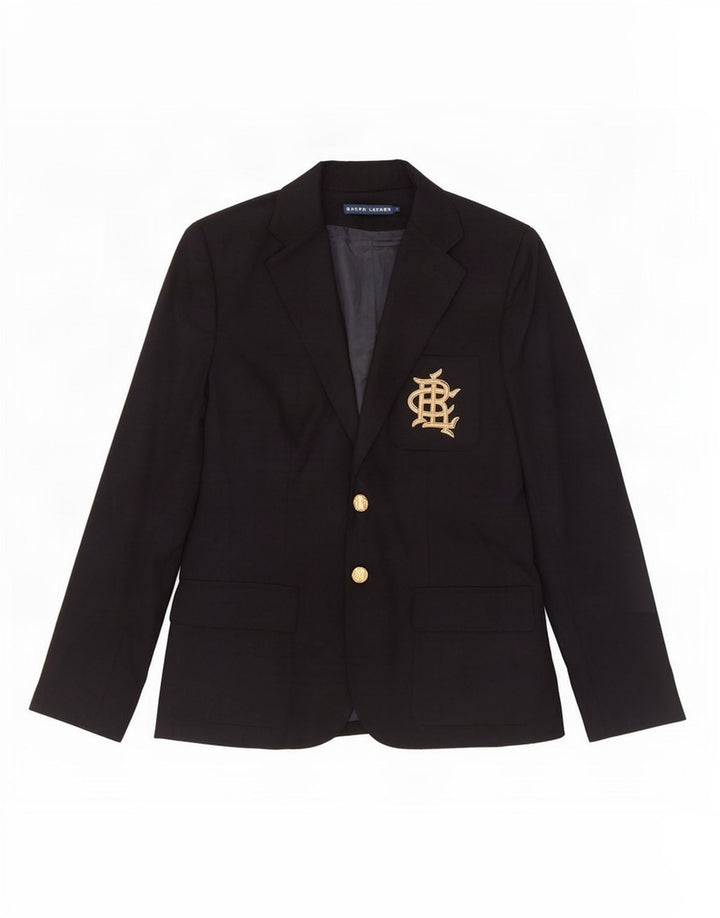 Ralph Lauren Dame 2-knaps blazerjakke US 8 Mellem marineblå uld