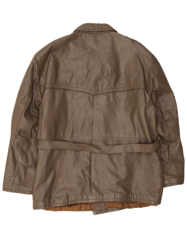Vintage herre læderjakke IT 54 2XL Brun