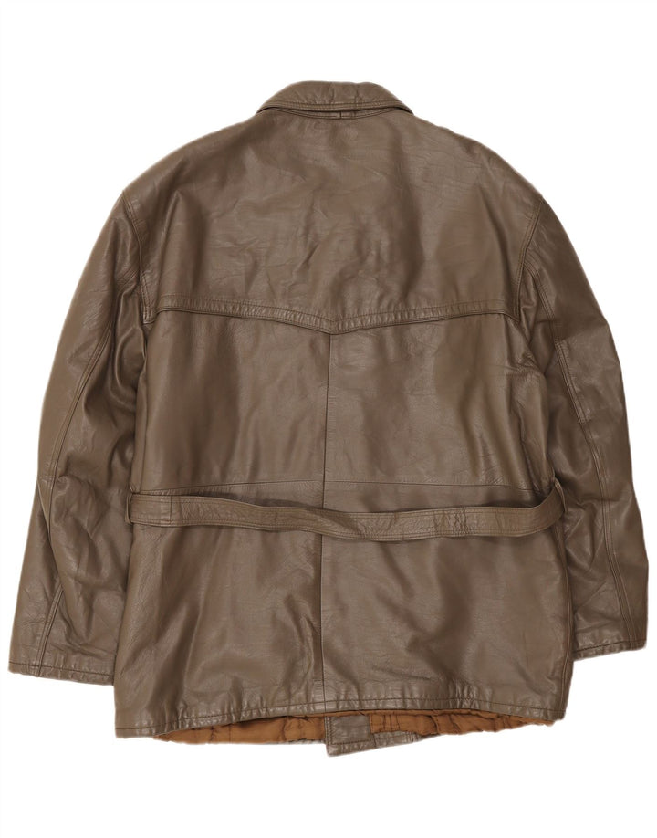 Vintage herre læderjakke IT 54 2XL Brun