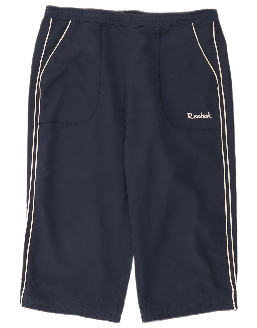 Reebok Womens Bermuda Sport Shorts UK 14 Large Navy Blue Polyester