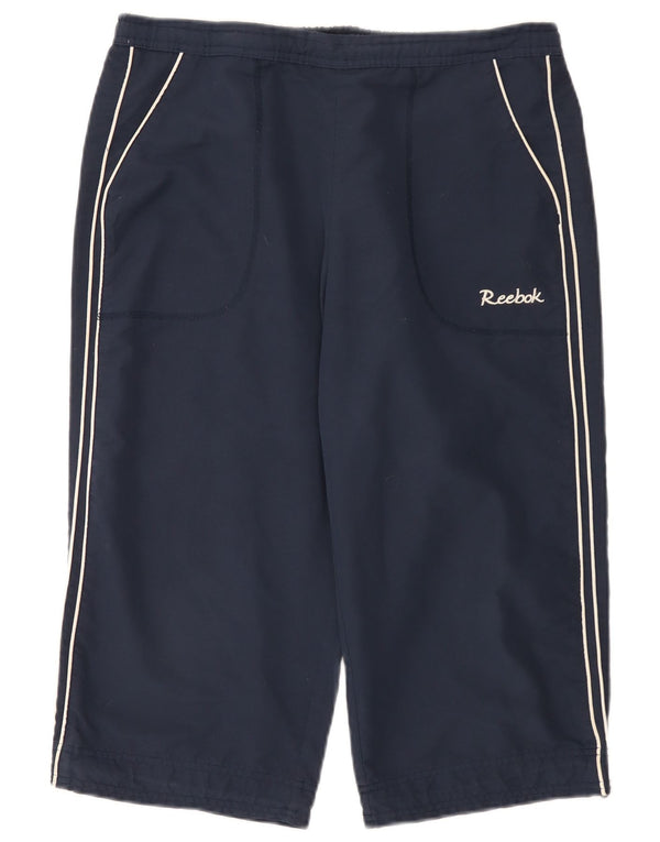 Reebok Womens Bermuda Sport Shorts UK 14 Large Navy Blue Polyester