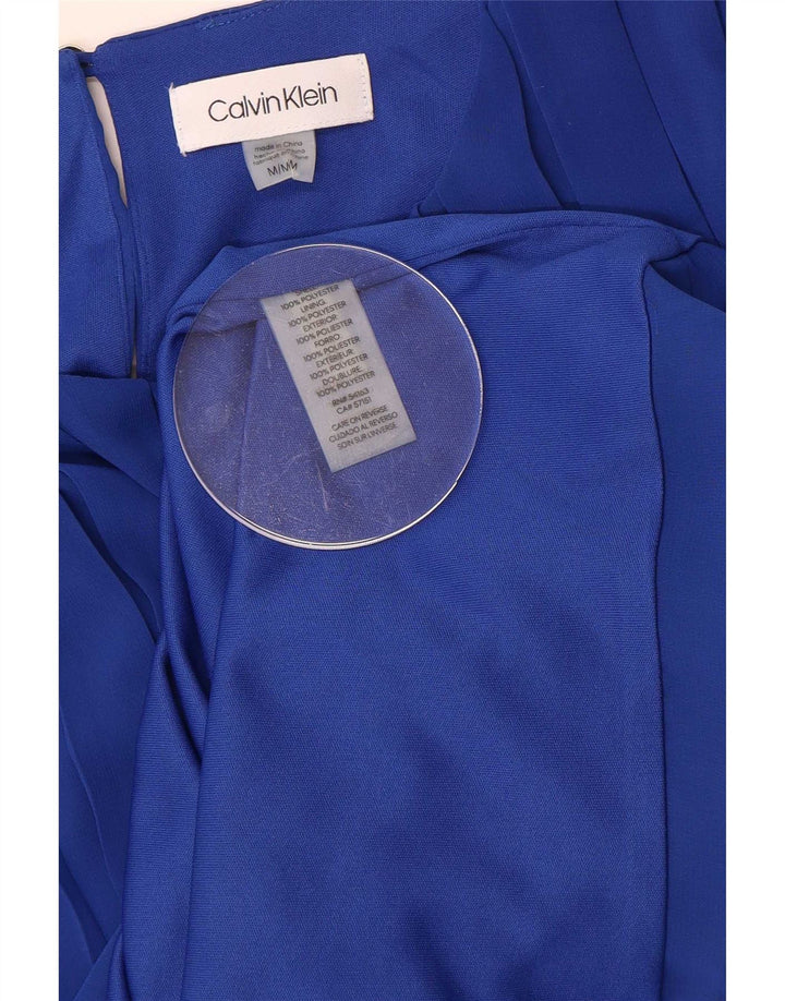 Calvin Klein Dame Ærmeløs bluse Top UK 14 Medium Blue Polyester