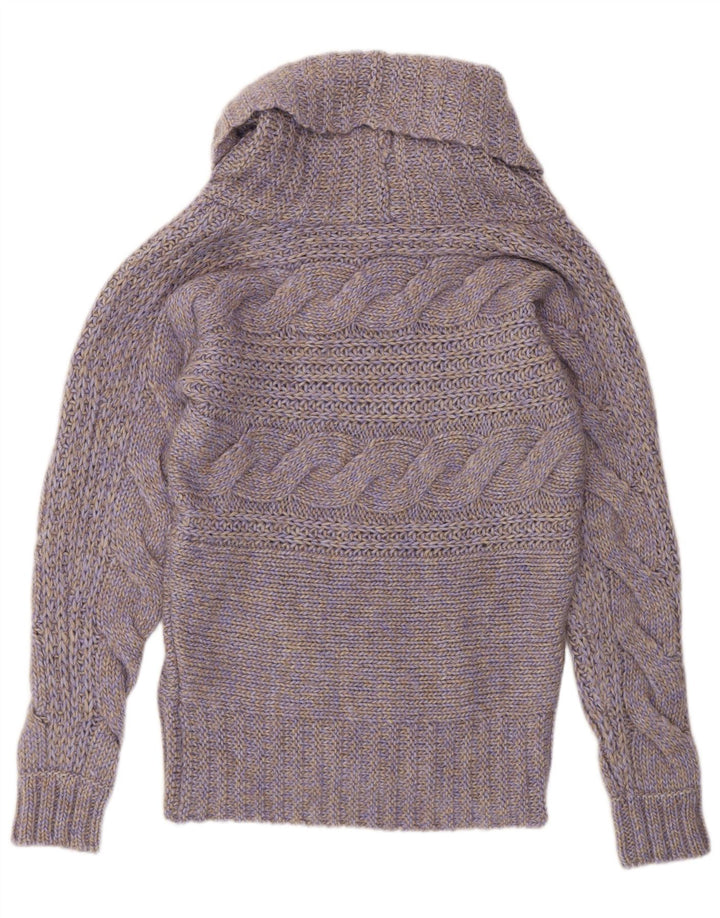 Esprit Dame Rullehals Sweater UK 14 Medium Lilla Uld