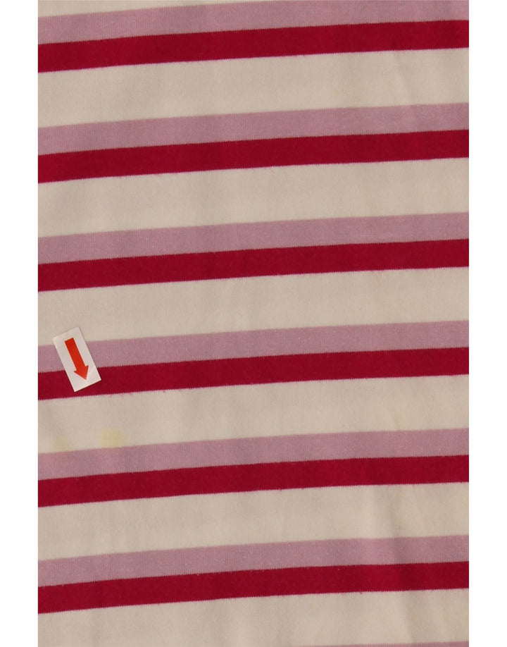 Adidas Dame Climalite Polo Shirt UK 16 Large Pink Stribet Polyester