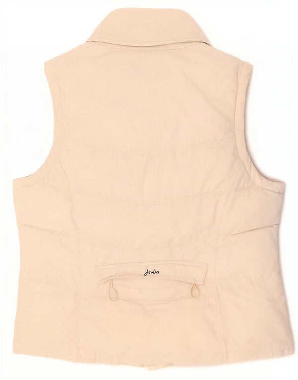 Joules Womens Polstret Gilet UK 14 Large Off White Bomuld