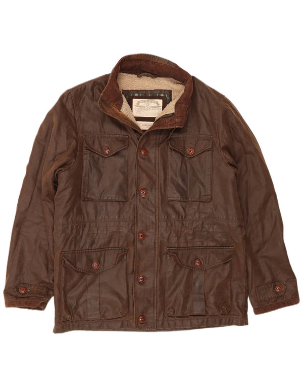 White Stuff Sherpa Vokset Bomuld Utility Jacket UK 42 XL Brun