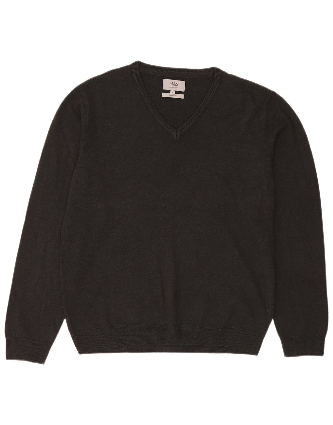 Marks & Spencer Herre V-hals sweater Stor sort akryl