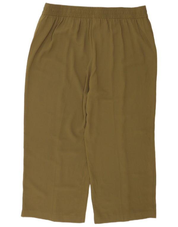 Marks & Spencer Kvinder Casual Bukser med brede ben UK 24 4XL W44 L30 Khaki