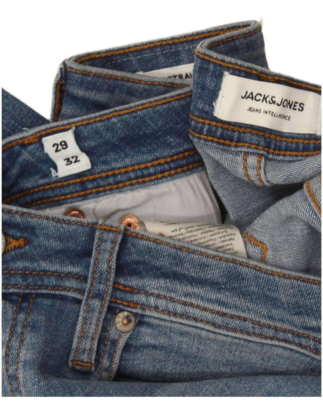 Jack & Jones Herre Tim Slim Straight Jeans W29 L32 Blå Bomuld