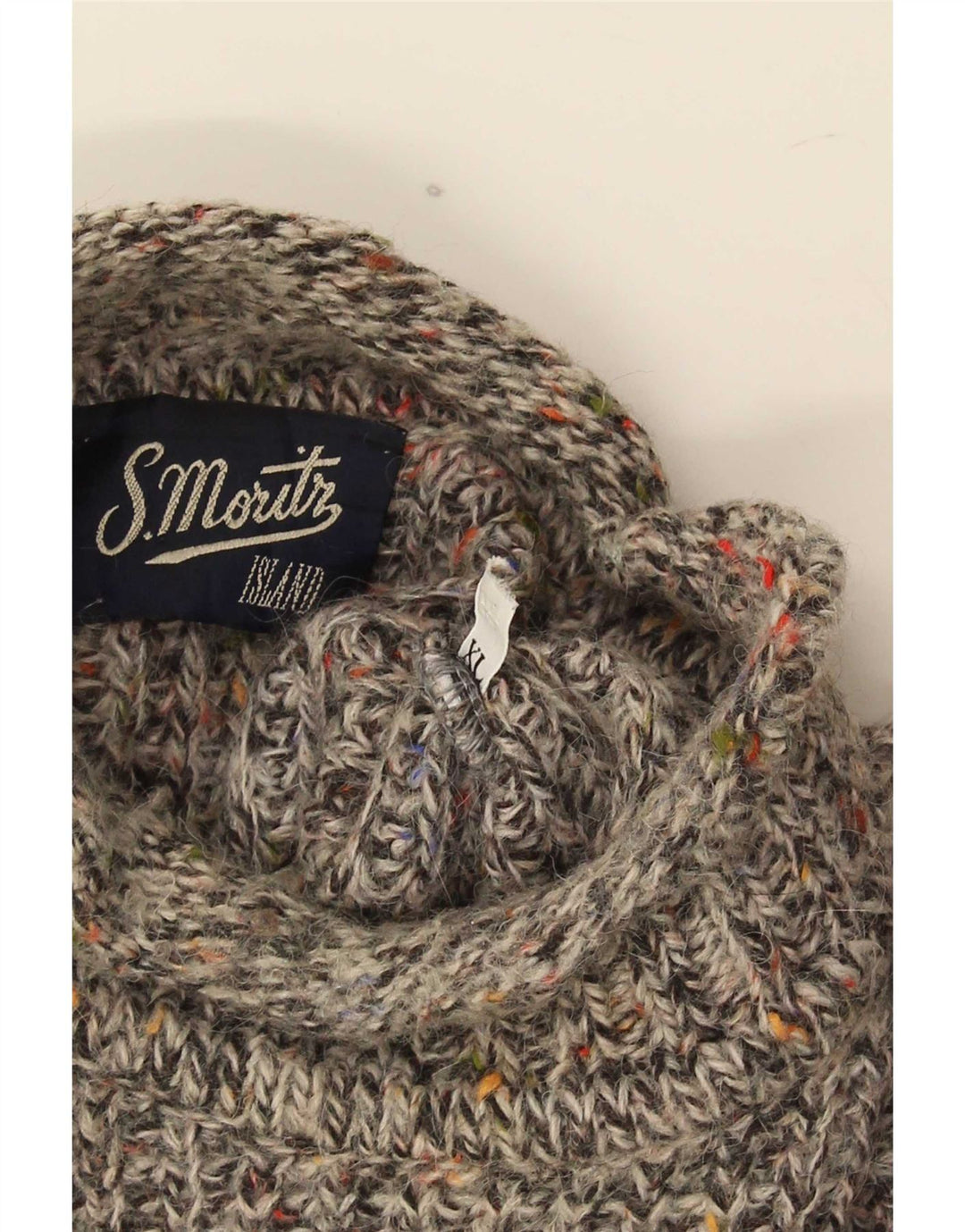 S. Moritz Herre Turtle Neck Jumper Sweater XL Grå Flecked